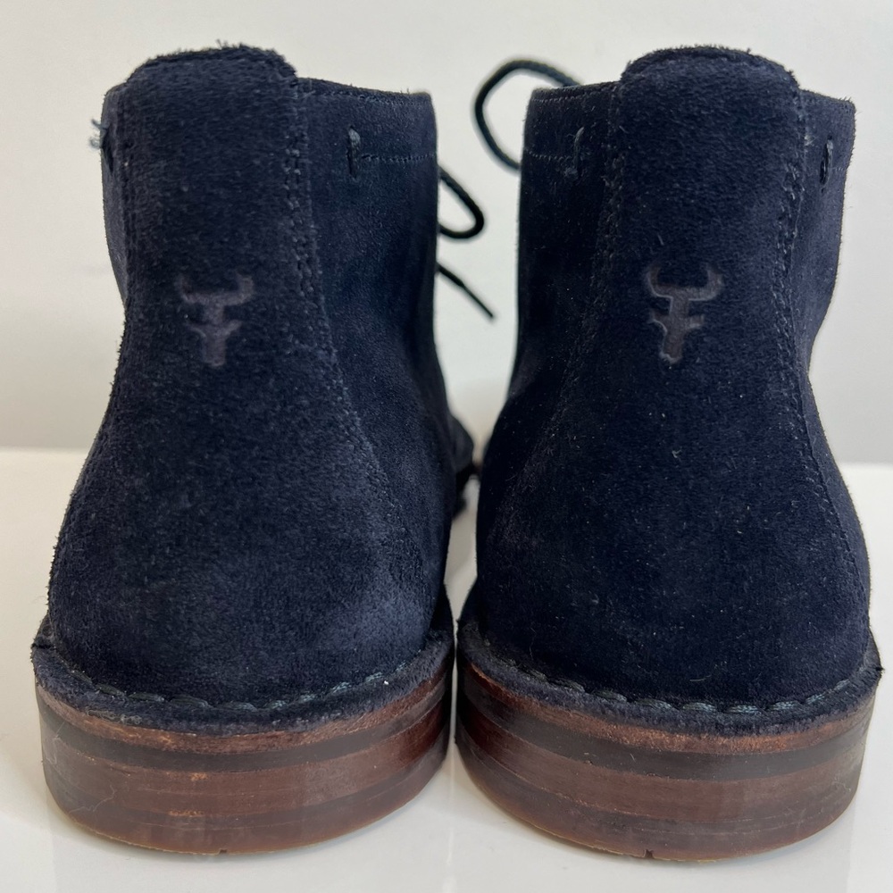 Trask Navy Blue Suede Leather Brady Lace Up Chukka Boot Vibram Sole Men’s Sz 8.5 - Picture 7 of 14